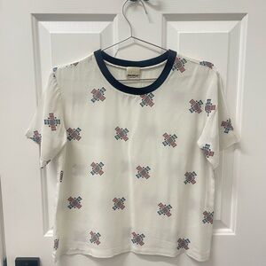 Baldwin tribal print silk blouse